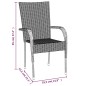 vidaXL Juego de comedor para jardín 5 piezas ratán sintético gris vidaXL Juego de comedor para jardín 5 piezas ratán sintético gris