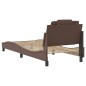 vidaXL Estructura de cama con cabecero cuero sintético marrón 90x200cm vidaXL Estructura de cama con cabecero cuero sintético marrón 90x200cm