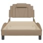 vidaXL Estructura de cama cabecero cuero sintético capuchino 90x200 cm vidaXL Estructura de cama cabecero cuero sintético capuchino 90x200 cm