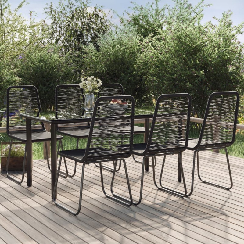 vidaXL Juego de comedor para jardín 7 piezas negro vidaXL Juego de comedor para jardín 7 piezas negro