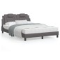 vidaXL Estructura de cama con cabecero cuero sintético gris 120x200cm vidaXL Estructura de cama con cabecero cuero sintético gris 120x200cm