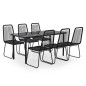vidaXL Juego de comedor para jardín 7 piezas negro vidaXL Juego de comedor para jardín 7 piezas negro