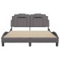 vidaXL Estructura de cama con cabecero cuero sintético gris 120x200cm vidaXL Estructura de cama con cabecero cuero sintético gris 120x200cm