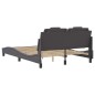 vidaXL Estructura de cama con cabecero cuero sintético gris 120x200cm vidaXL Estructura de cama con cabecero cuero sintético gris 120x200cm