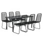 vidaXL Juego de comedor para jardín 7 piezas negro vidaXL Juego de comedor para jardín 7 piezas negro