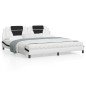 vidaXL Estructura de cama con cabecero cuero sintético blanco y negro vidaXL Estructura de cama con cabecero cuero sintético blanco y negro