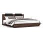 vidaXL Cama con cabecero madera ingeniería marrón roble 200x200 cm vidaXL Cama con cabecero madera ingeniería marrón roble 200x200 cm