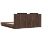 vidaXL Cama con cabecero madera ingeniería marrón roble 200x200 cm vidaXL Cama con cabecero madera ingeniería marrón roble 200x200 cm