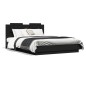 vidaXL Estructura cama con cabecero madera ingeniería negro 120x200 cm vidaXL Estructura cama con cabecero madera ingeniería negro 120x200 cm