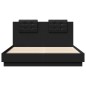vidaXL Estructura cama con cabecero madera ingeniería negro 120x200 cm vidaXL Estructura cama con cabecero madera ingeniería negro 120x200 cm