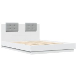 vidaXL Estructura cama con cabecero madera ingeniería blanco 140x200cm