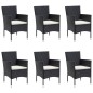 vidaXL Juego de comedor de jardín 7 piezas con cojines negro vidaXL Juego de comedor de jardín 7 piezas con cojines negro