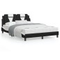 vidaXL Estructura cama con LED cuero sintético negro blanco 120x200 cm