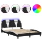 vidaXL Estructura cama con LED cuero sintético negro blanco 120x200 cm