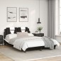 vidaXL Estructura cama con LED cuero sintético negro blanco 120x200 cm