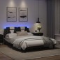 vidaXL Estructura cama con LED cuero sintético negro blanco 120x200 cm