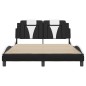vidaXL Estructura cama con LED cuero sintético negro blanco 120x200 cm