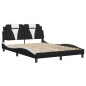 vidaXL Estructura cama con LED cuero sintético negro blanco 120x200 cm