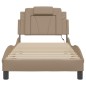 vidaXL Estructura de cama con LED cuero sintético capuchino 80x200 cm vidaXL Estructura de cama con LED cuero sintético capuchino 80x200 cm