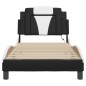 vidaXL Estructura cama con LED cuero sintético negro y blanco 90x190cm vidaXL Estructura cama con LED cuero sintético negro y blanco 90x190cm