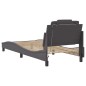 vidaXL Estructura de cama con luces LED cuero sintético gris 90x190 cm vidaXL Estructura de cama con luces LED cuero sintético gris 90x190 cm