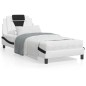 vidaXL Estructura cama con LED cuero sintético blanco negro 80x200 cm vidaXL Estructura cama con LED cuero sintético blanco negro 80x200 cm