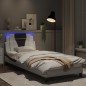 vidaXL Estructura cama con LED cuero sintético blanco negro 80x200 cm vidaXL Estructura cama con LED cuero sintético blanco negro 80x200 cm