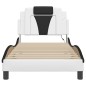 vidaXL Estructura cama con LED cuero sintético blanco negro 80x200 cm vidaXL Estructura cama con LED cuero sintético blanco negro 80x200 cm