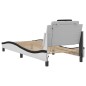 vidaXL Estructura cama con LED cuero sintético blanco negro 80x200 cm vidaXL Estructura cama con LED cuero sintético blanco negro 80x200 cm