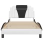 vidaXL Estructura cama con LED cuero sintético blanco negro 100x200 cm vidaXL Estructura cama con LED cuero sintético blanco negro 100x200 cm