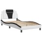 vidaXL Estructura cama con LED cuero sintético blanco negro 100x200 cm vidaXL Estructura cama con LED cuero sintético blanco negro 100x200 cm