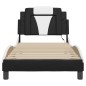 vidaXL Estructura cama con LED cuero sintético negro blanco 90x200 cm vidaXL Estructura cama con LED cuero sintético negro blanco 90x200 cm