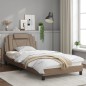 vidaXL Estructura de cama con LED cuero sintético capuchino 100x200 cm vidaXL Estructura de cama con LED cuero sintético capuchino 100x200 cm