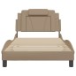 vidaXL Estructura de cama con LED cuero sintético capuchino 100x200 cm vidaXL Estructura de cama con LED cuero sintético capuchino 100x200 cm