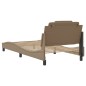 vidaXL Estructura de cama con LED cuero sintético capuchino 100x200 cm vidaXL Estructura de cama con LED cuero sintético capuchino 100x200 cm