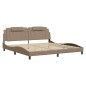 vidaXL Estructura de cama con LED cuero sintético capuchino 200x200 cm
