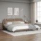 vidaXL Estructura de cama con LED cuero sintético capuchino 200x200 cm