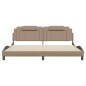 vidaXL Estructura de cama con LED cuero sintético capuchino 200x200 cm