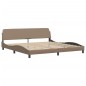 vidaXL Estructura de cama con LED cuero sintético capuchino 200x200 cm