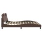 vidaXL Estructura cama con luces LED cuero sintético marrón 200x200 cm