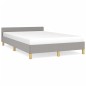 vidaXL Estructura de cama con cabecero tela gris claro 120x190 cm