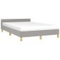 vidaXL Estructura de cama con cabecero tela gris claro 120x190 cm