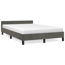 vidaXL Estructura cama con cabecero terciopelo gris oscuro 120x190 cm