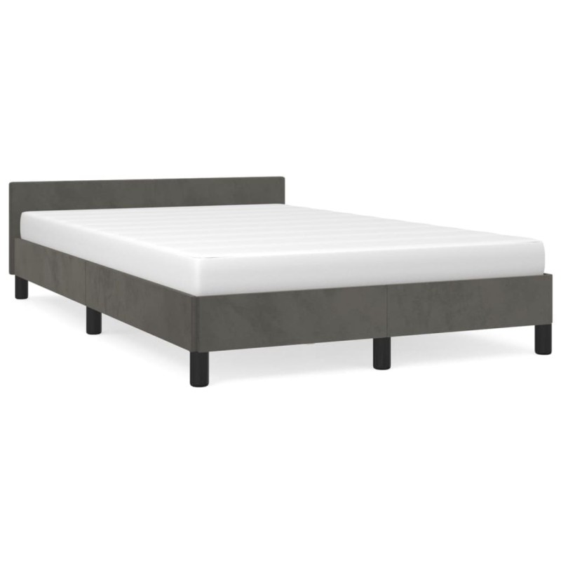 vidaXL Estructura cama con cabecero terciopelo gris oscuro 120x190 cm vidaXL Estructura cama con cabecero terciopelo gris oscuro 120x190 cm