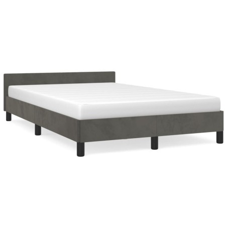 vidaXL Estructura cama con cabecero terciopelo gris oscuro 120x190 cm