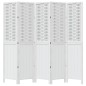vidaXL Biombo separador de 5 paneles madera maciza Paulownia blanco vidaXL Biombo separador de 5 paneles madera maciza Paulownia blanco