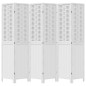 vidaXL Biombo separador de 6 paneles madera maciza Paulownia blanco