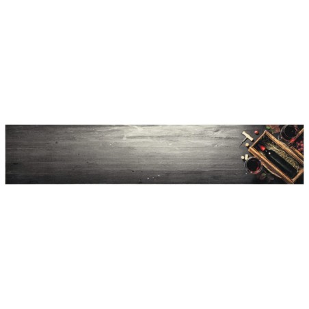 vidaXL Alfombra de cocina lavable terciopelo botella de vino 60x300 cm