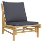 vidaXL Set de muebles de jardín 4 piezas bambú con cojines gris oscuro