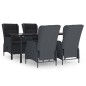 vidaXL Set de comedor para jardín 5 piezas ratán sintético gris oscuro